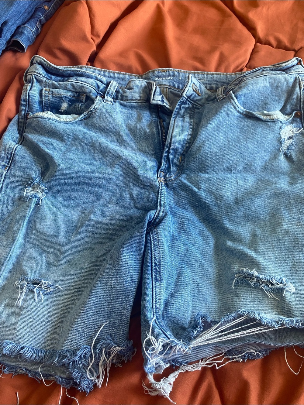 Old Navy Light Blue Distressed Denim Cutoff Shorts